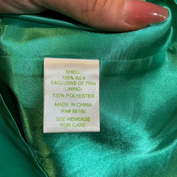 Lilly Pulitzer Jillie Strapless Silk Dress Teal Aqua Gold Beaded Bodice Size 0 - Picture 5 of 6